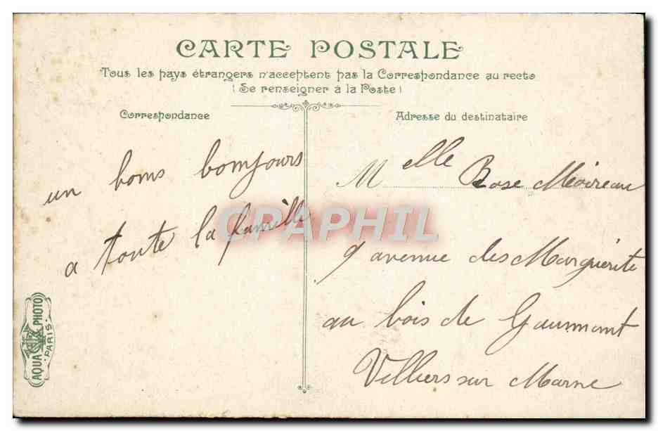 CPA Paris L'Entree des Buttes Chaumont Rue Secretan — Rückseite