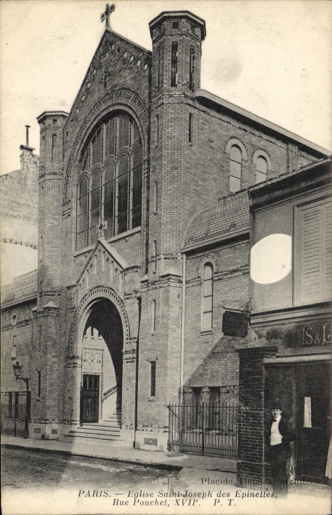 CPA Paris Eglise Saint Joseph des Epinettes Rue Pouchet 