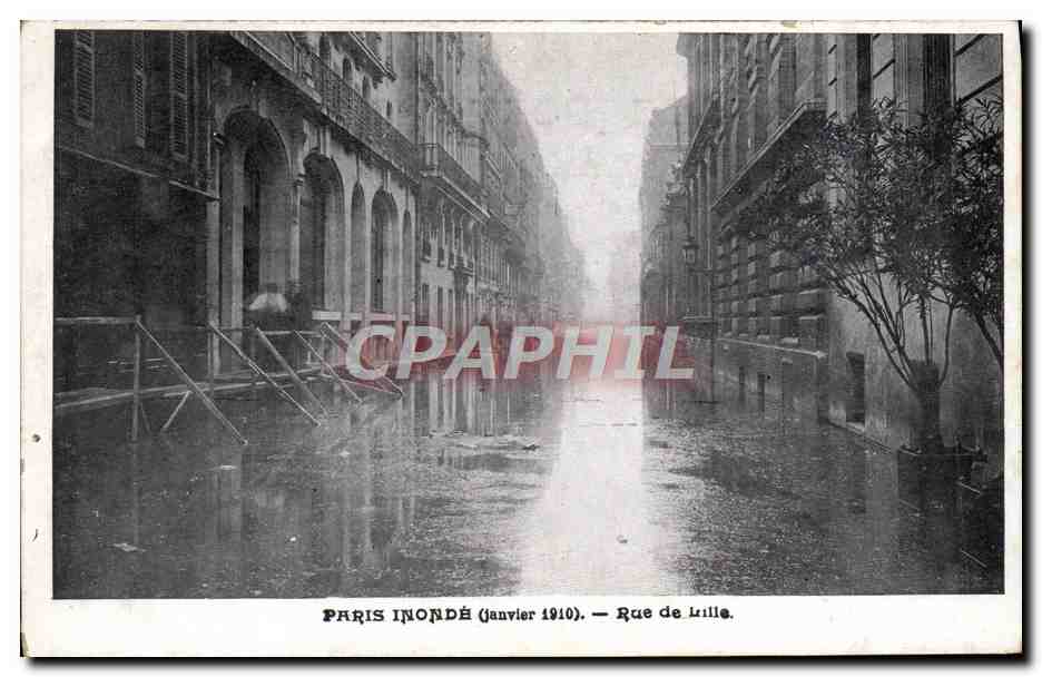 CPA Paris inonde Rue de Lille 