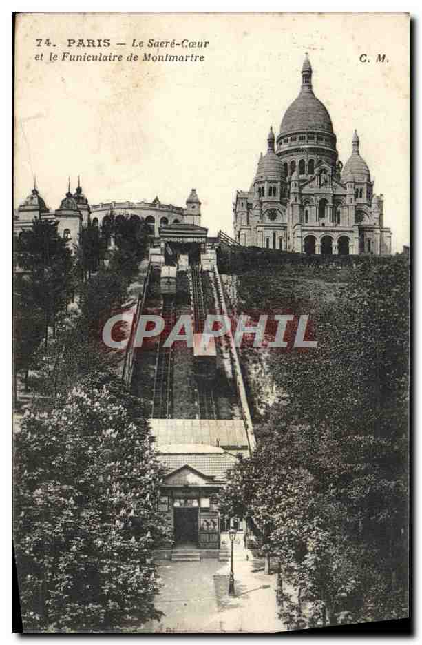 Paris — Le Sacré-Cœur et le Funiculaire de Montmartre — C. M. n°74