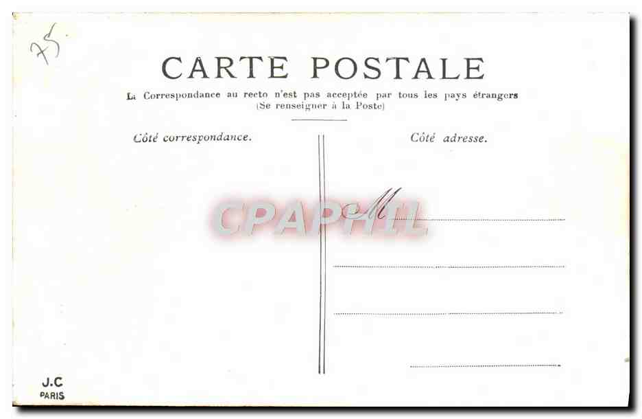 CPA Paris Le Place du Palais Royal — Rückseite
