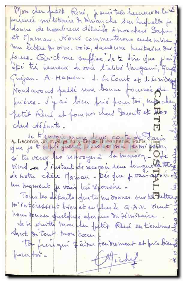 CPA Paris Le Boulevard St Martin — Verso