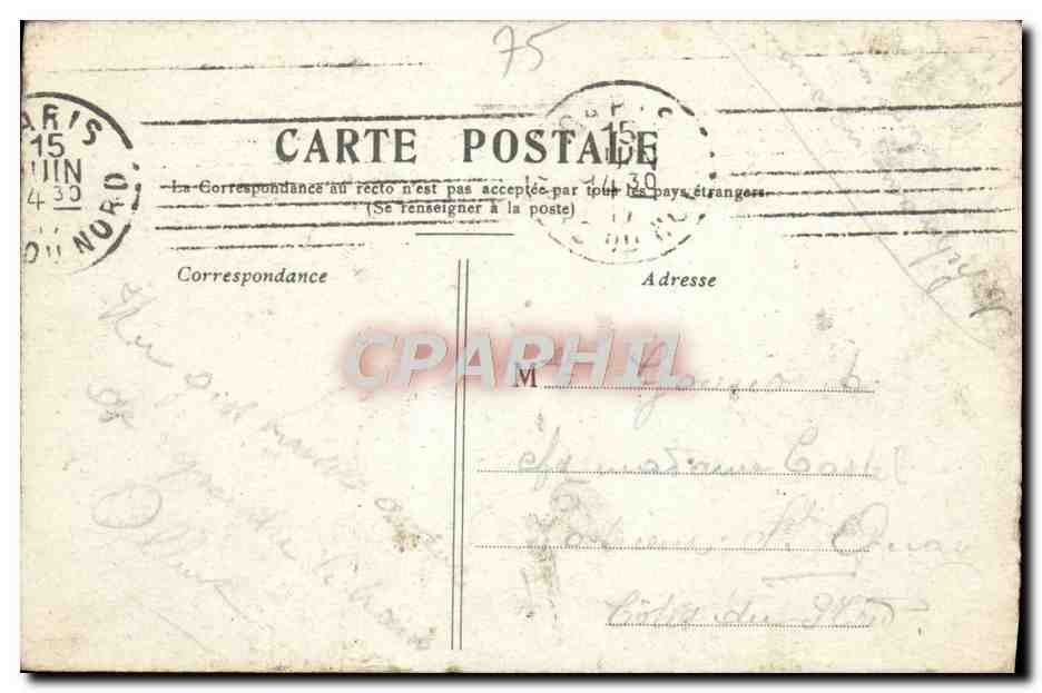 CPA Paris L'Arc de Triomphe De L'Etoile — Rückseite