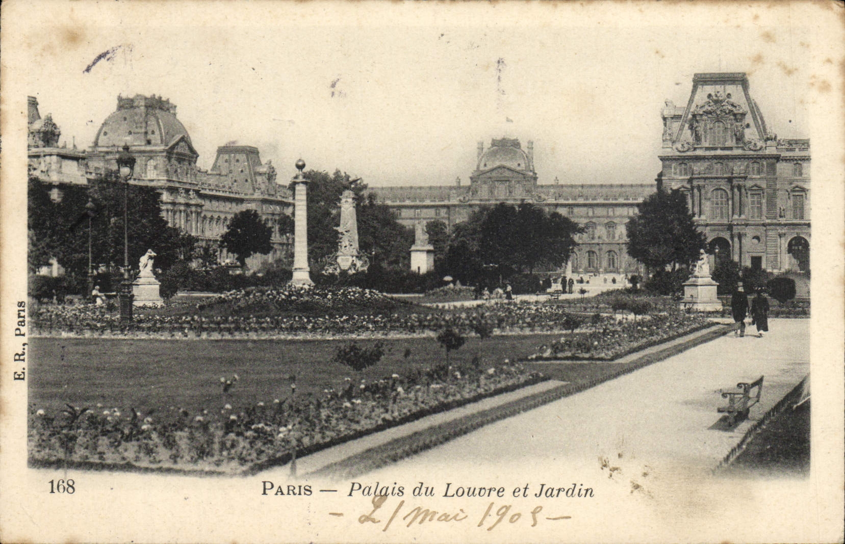 CPA Paris Palais du Louvre et Jardin