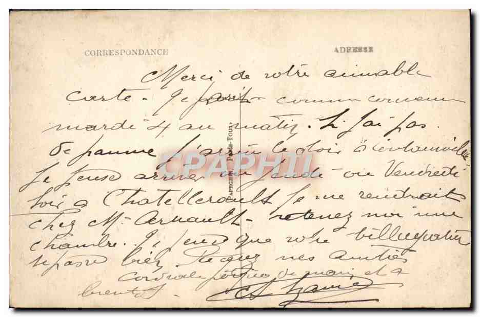 CPA Paris La Chambre des Deputes et le Pont de la Concorde Bateau — Rückseite