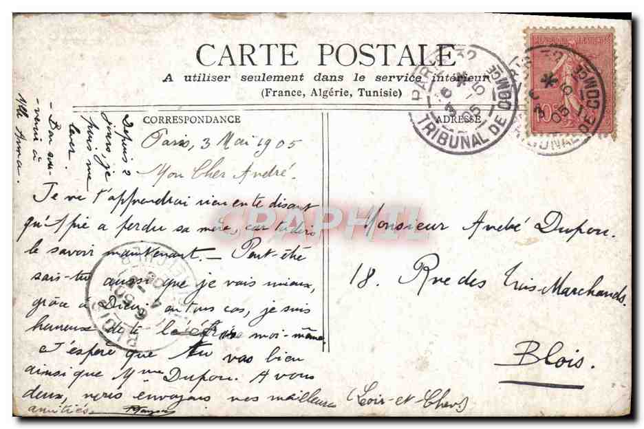CPA Paris La Conciergerie — Rückseite