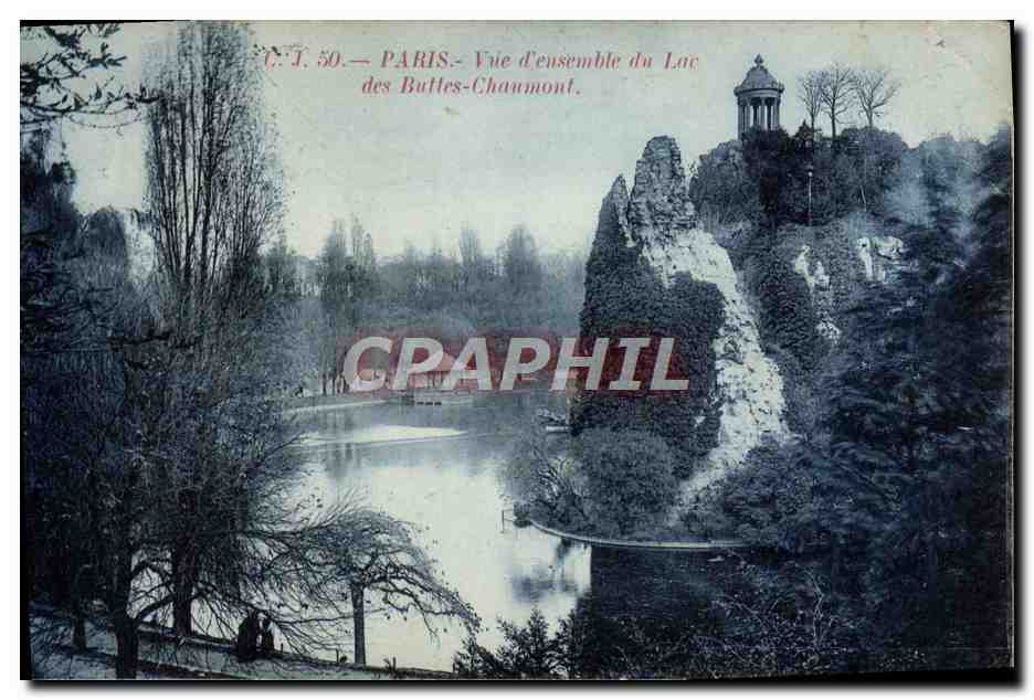 CPA Paris Vue D'ensemble du Lac Des Buttes Chaumont