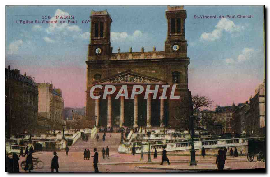 CPA Paris L'Eglise St Vincent de Paul