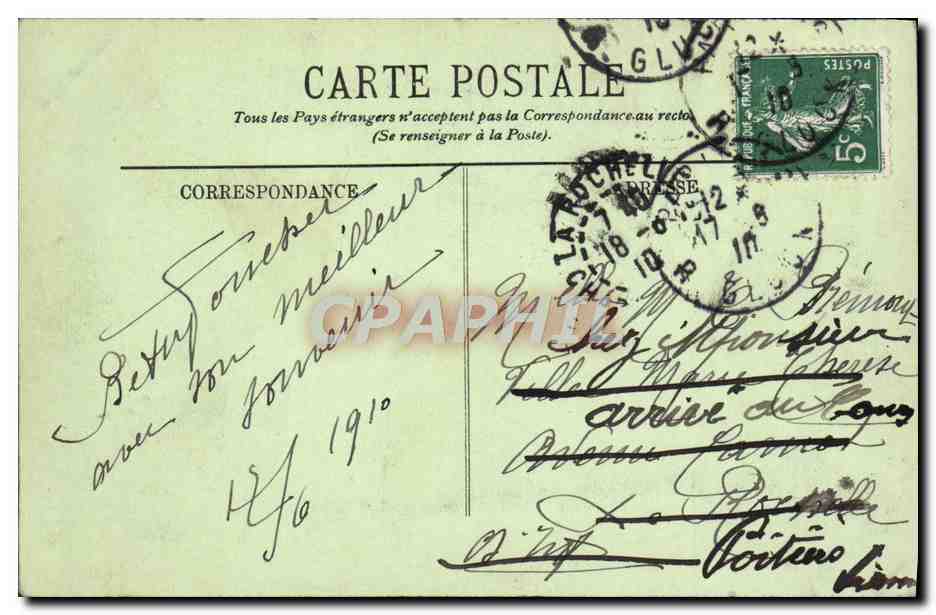 CPA Paris Le Parc Monceau — Verso