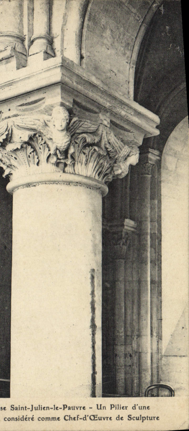 CPA Paris Eglise Saint Julien le Pauvre Un pilier d'une colonne de la nef