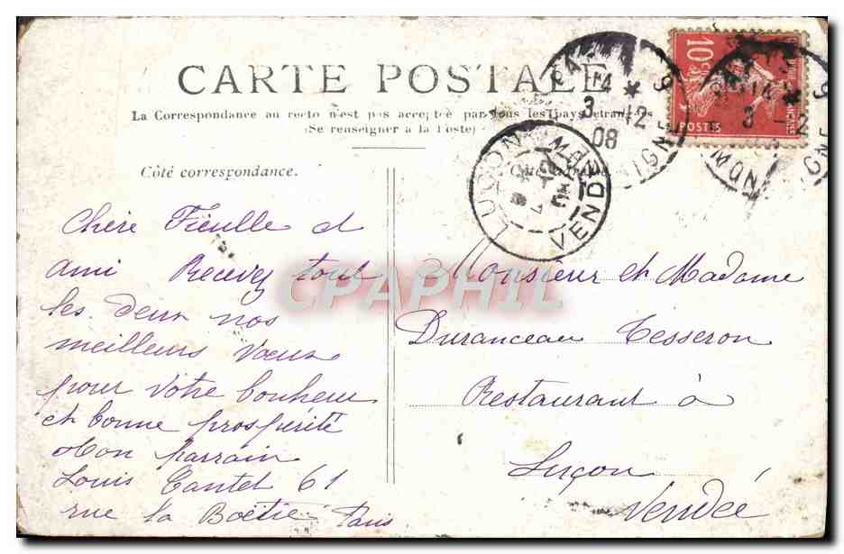 CPA Paris Le Trocadero — Rückseite