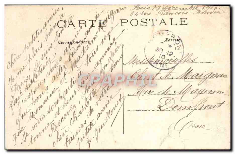 CPA Paris Vue Generale Vers la Montagne St Genevieve — Rückseite