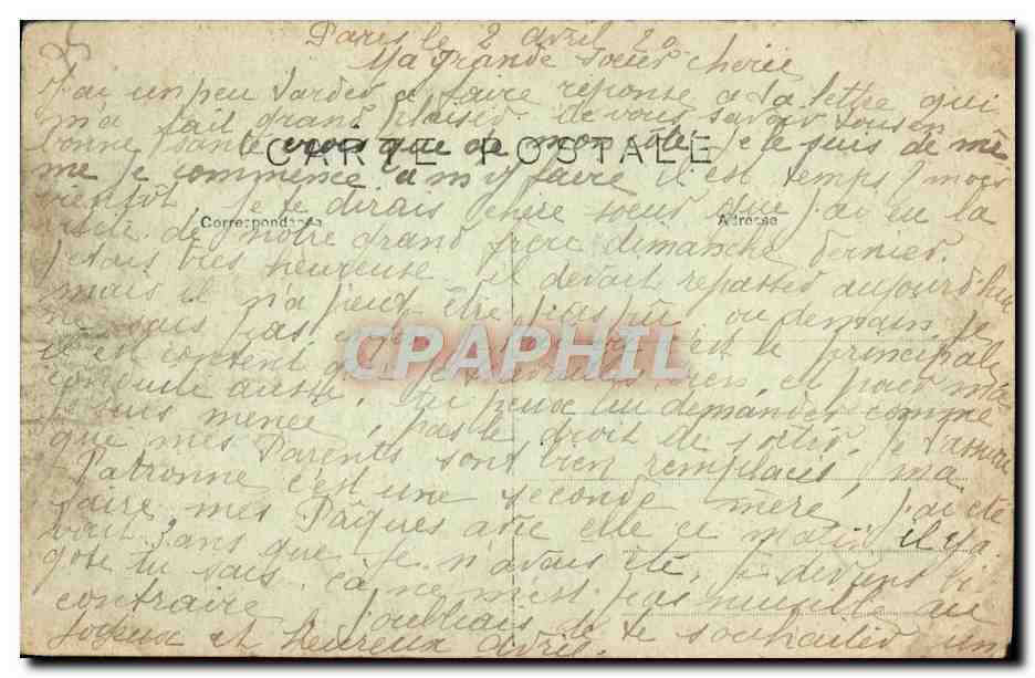 CPA Paris La Grande Rour — Rückseite