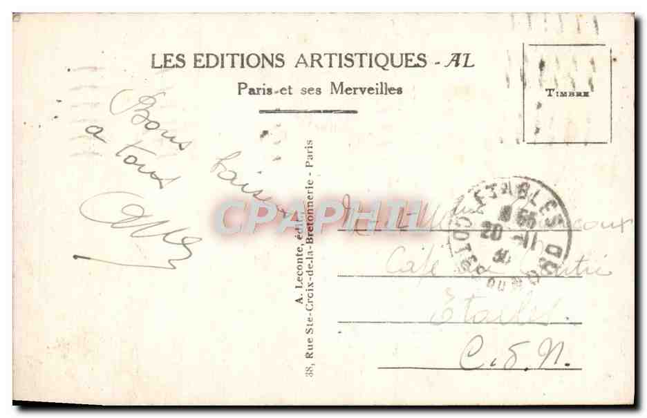 CPA Paris L'Hotel de Ville Pont D'Arcole  — Verso