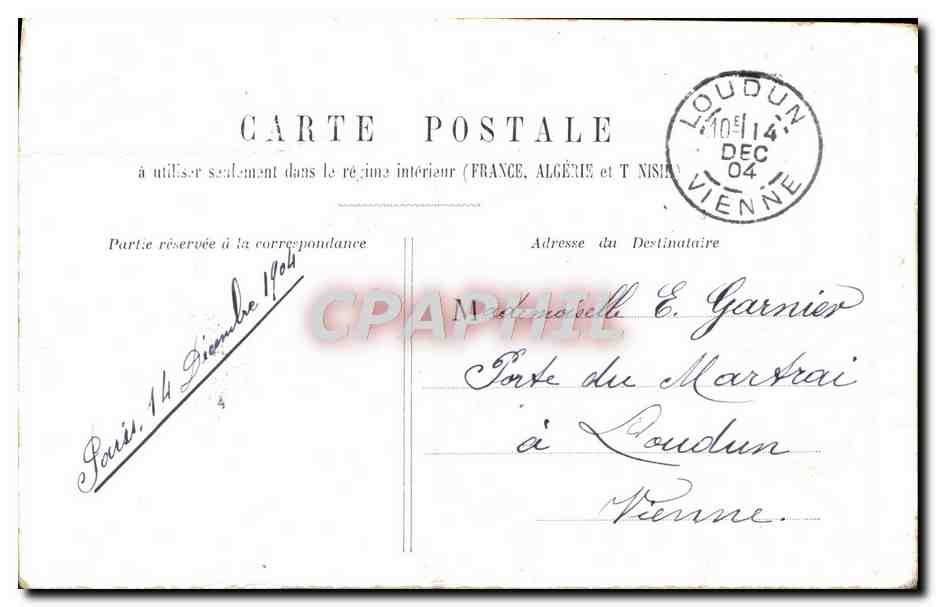 CPA Paris Place de la Bastille — Rückseite
