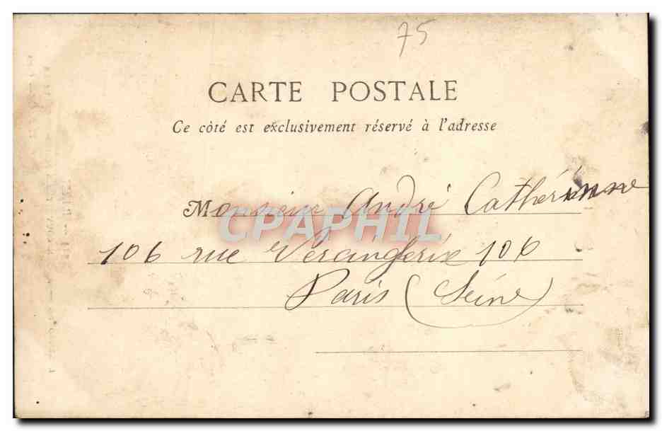 CPA Paris Luxembourg Ancien Couvent Des Filles Du Calvaire — Rückseite
