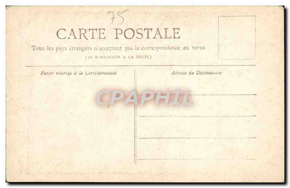 CPA Paris Belvedere des Buttes Chaumont — Verso