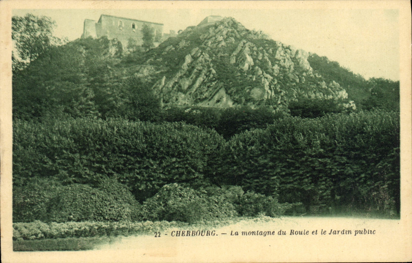 Cherbourg — La montagne du Roule et le Jardin public — éditeur non identifié, n° 22