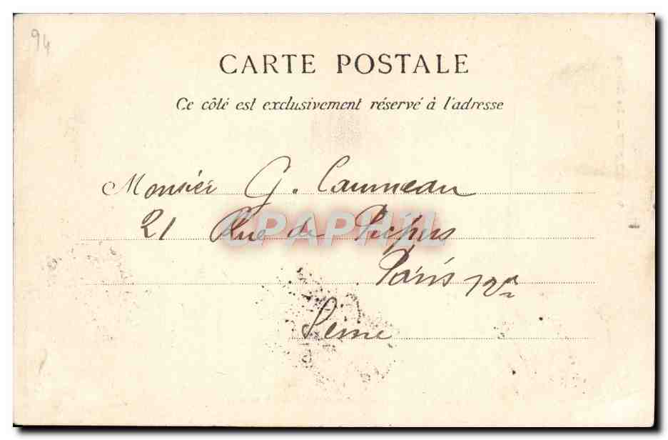CPA Bois De Vincennes Le Donjon — Verso