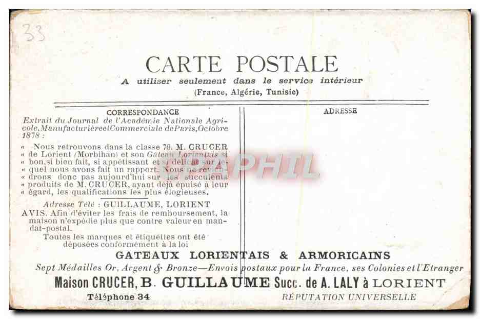 CPA Bordeaux Porte Cailhau — Rückseite