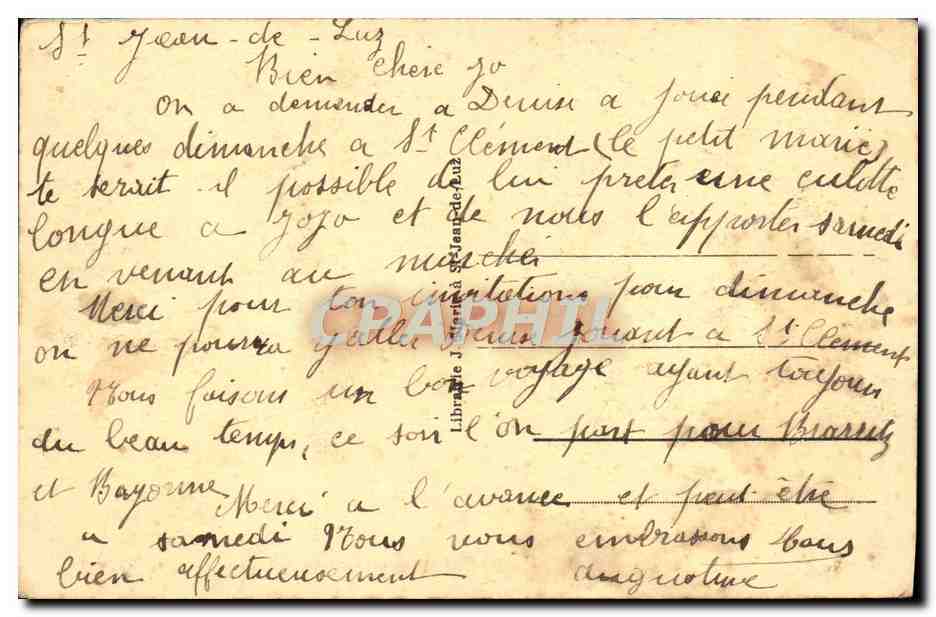St-Jean-de-Luz — Vue générale de la Plage — éditeur anonyme, n° 87 — Verso