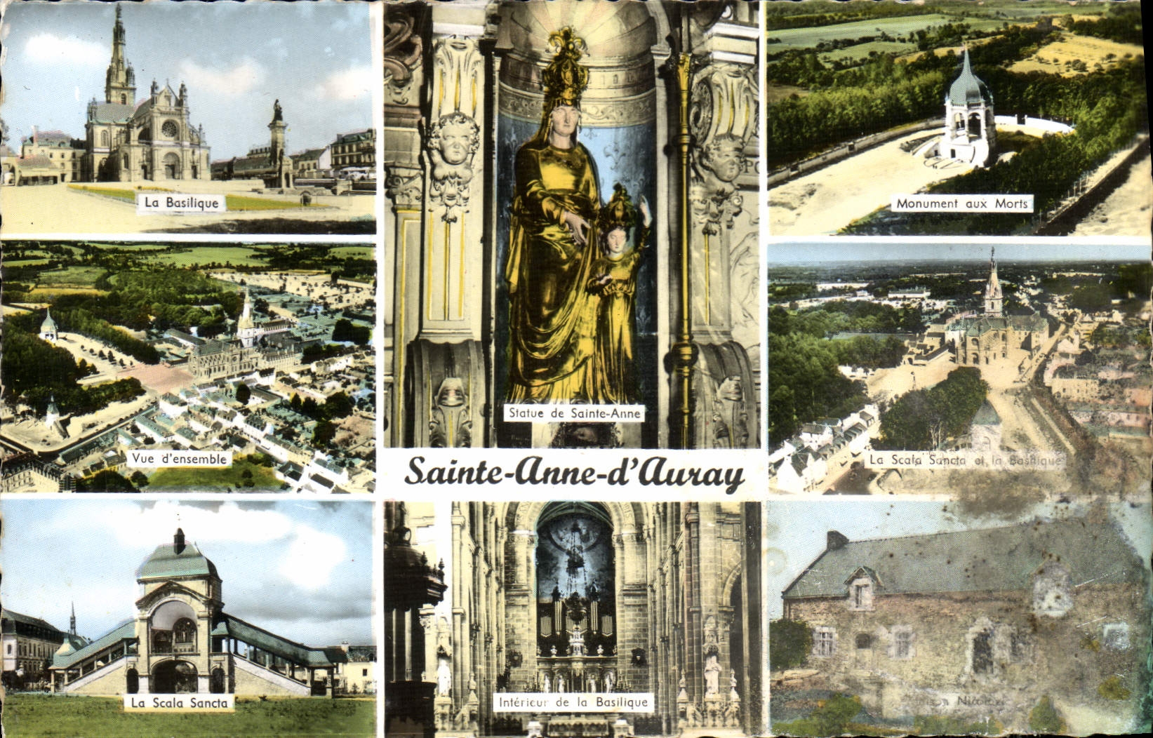 CPM Sainte Anne d'Auray Basilique Vue d'ensemble La Scala Sancta Monument aux morts