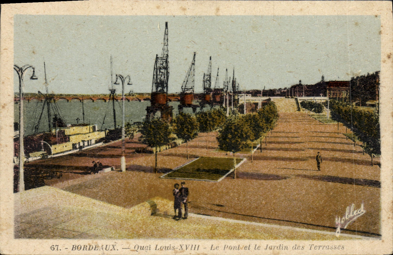 Bordeaux — Quai Louis-XVIII — Le Pont et le Jardin des Terrasses
