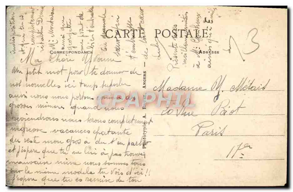 CPA Tregastel le tirebouchon Rocher monumental — Rückseite