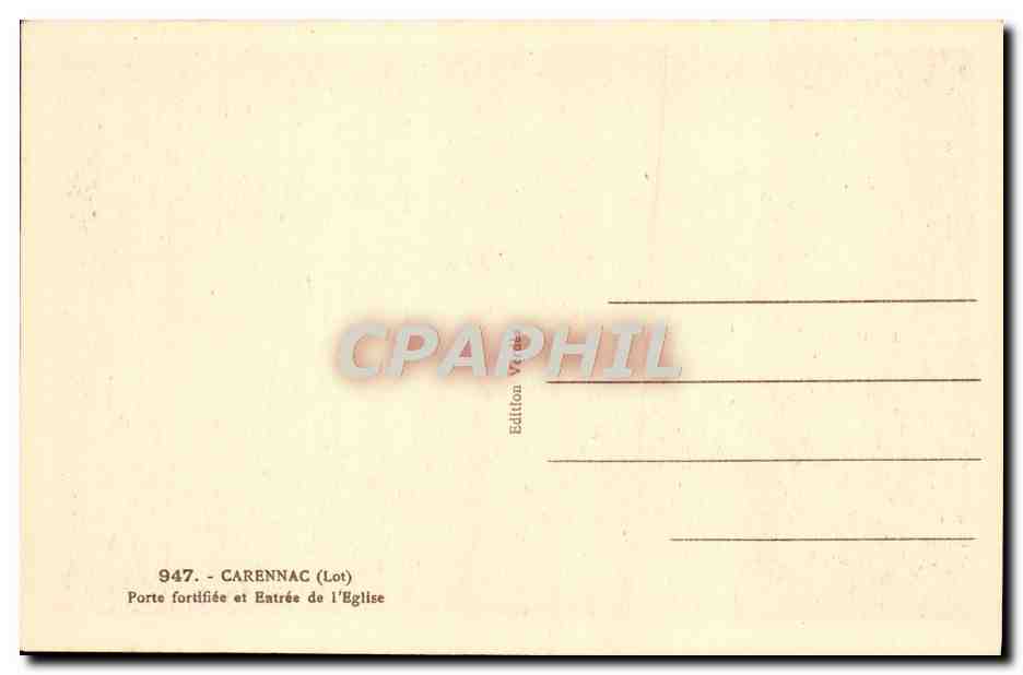 Carenac (Lot) — Porte fortifiée et entrée de l'église — Nagra — Verso