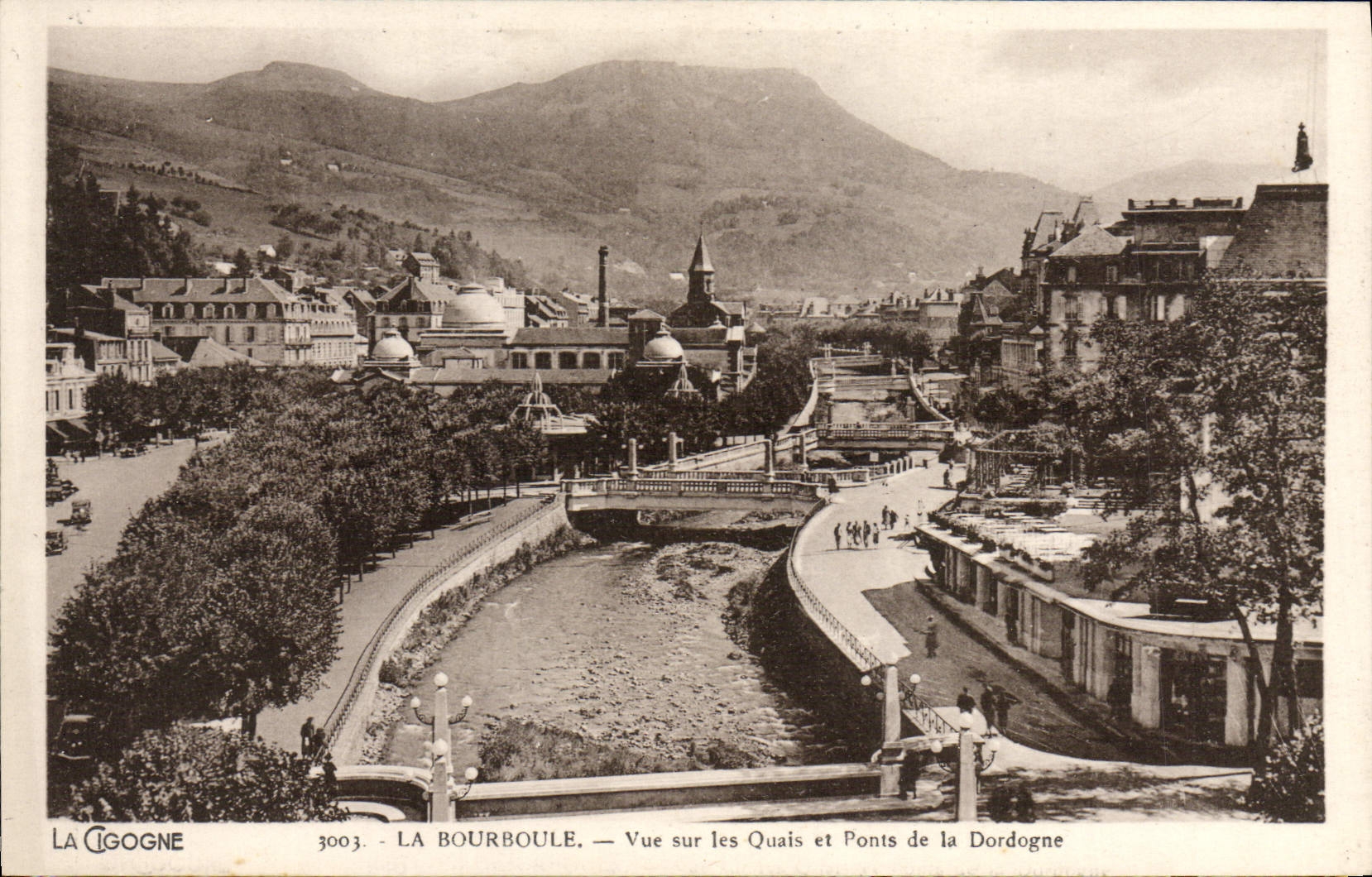 La Bourboule — Vue sur les Quais et Ponts de la Dordogne — La Cigogne, n°3003