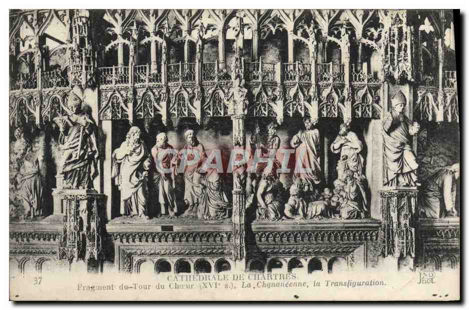 Cathédrale de Chartres — Fragment du Tour du Chœur (XVIe s.), La Chnannéenne, la Transfiguration — J. D. Jollet, n°37