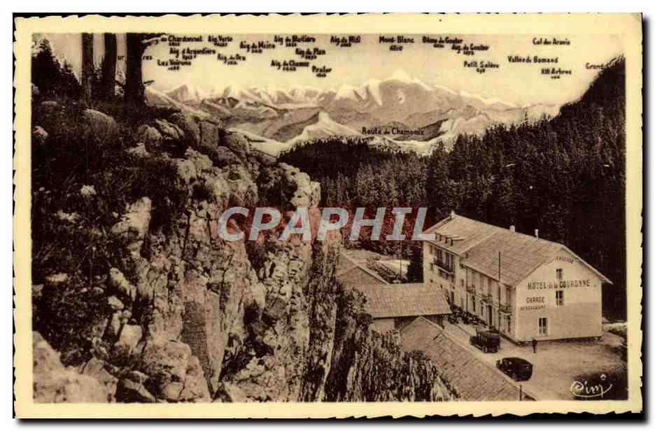 CPM La Faucille L'Hotel De La Couronne Et Le Mont Blanc
