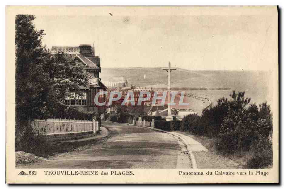 CPA Trouville Reine Des Plages Panorama du chateau vers la plage