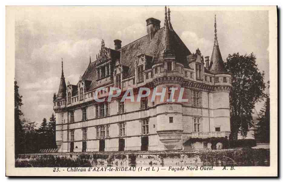 CPA Chateau D'Azay Le Rideau Facade Nord Ouest