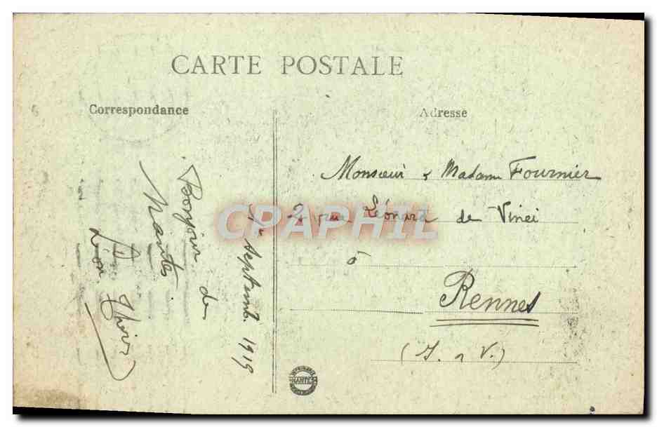 CPA Nantes Le Musee Des Beaux Arts — Rückseite