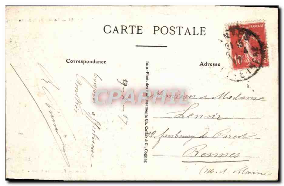 CPA Nantes Entree Du Chateau — Verso