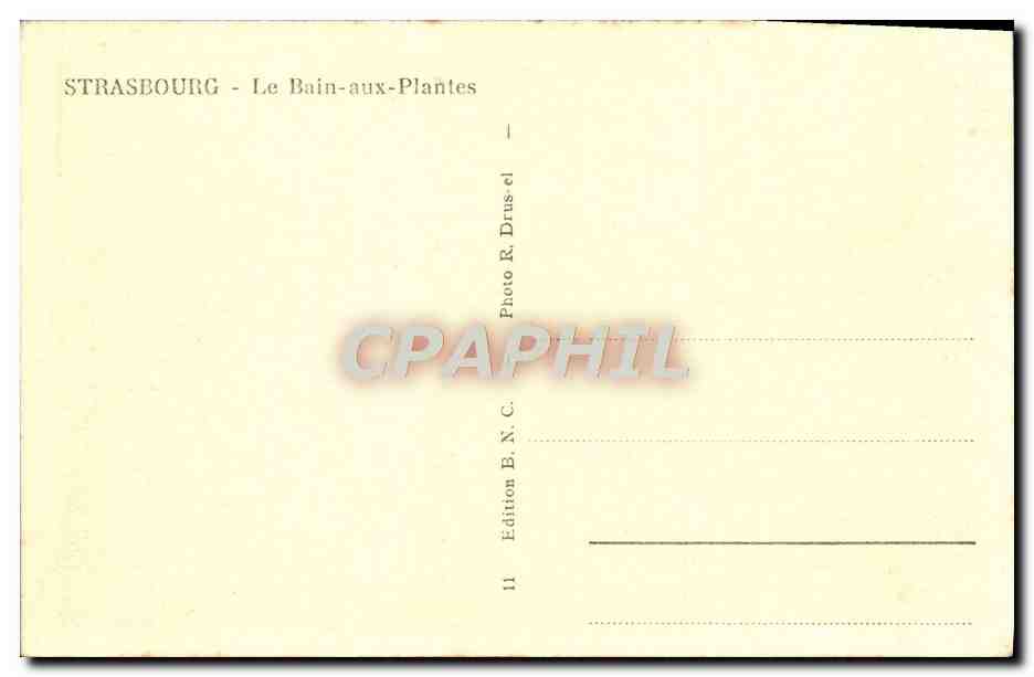 CPA Strasbourg Le Bain Aux Palntes — Verso