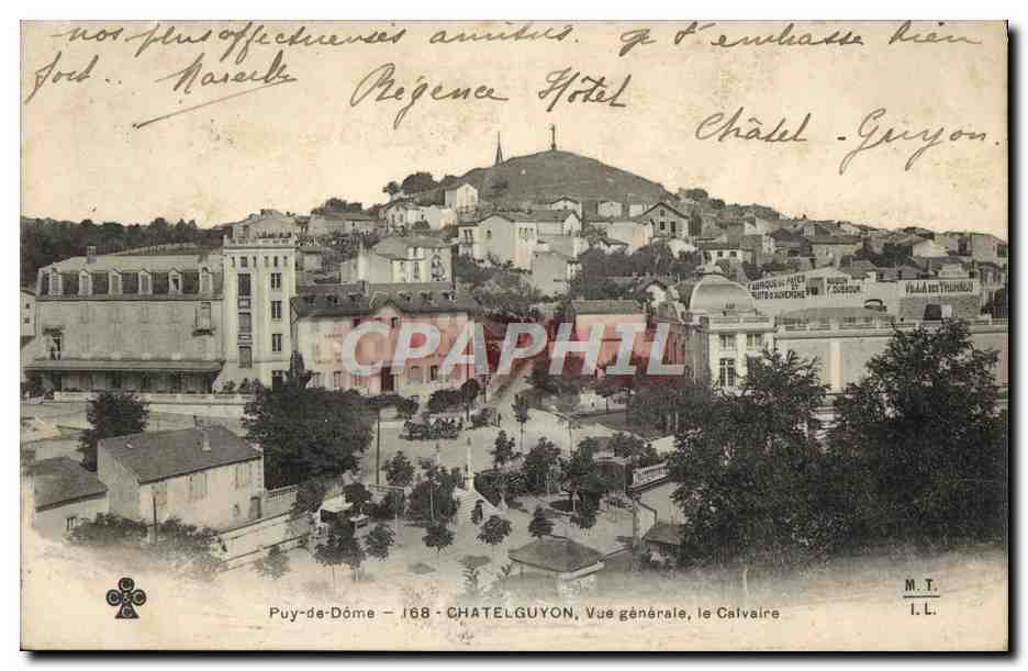 CPA Puy De Dome Chatelguyon Vue Generale Le Calvaire