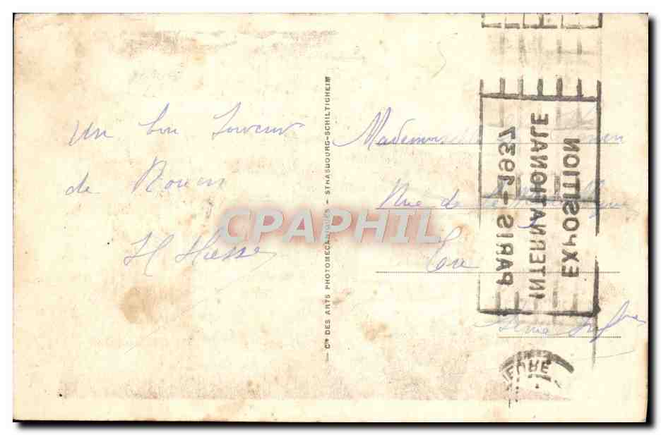 CPA Rouen Vieille Maison Rue Saint Romain — Verso