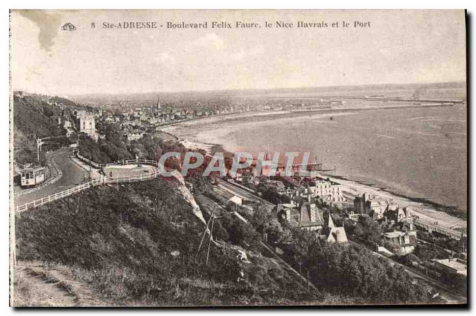 CPA Ste Adresse Boulevard Felix Faure Le Nice Havrais Et Le Port
