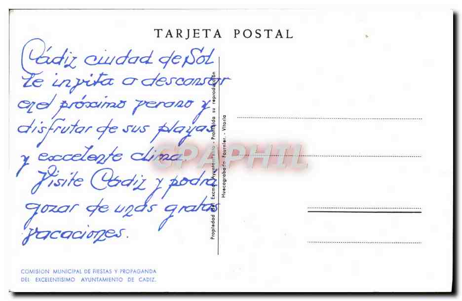 CPM Cadiz Disgfrute Su Veraneo En Esta — Verso