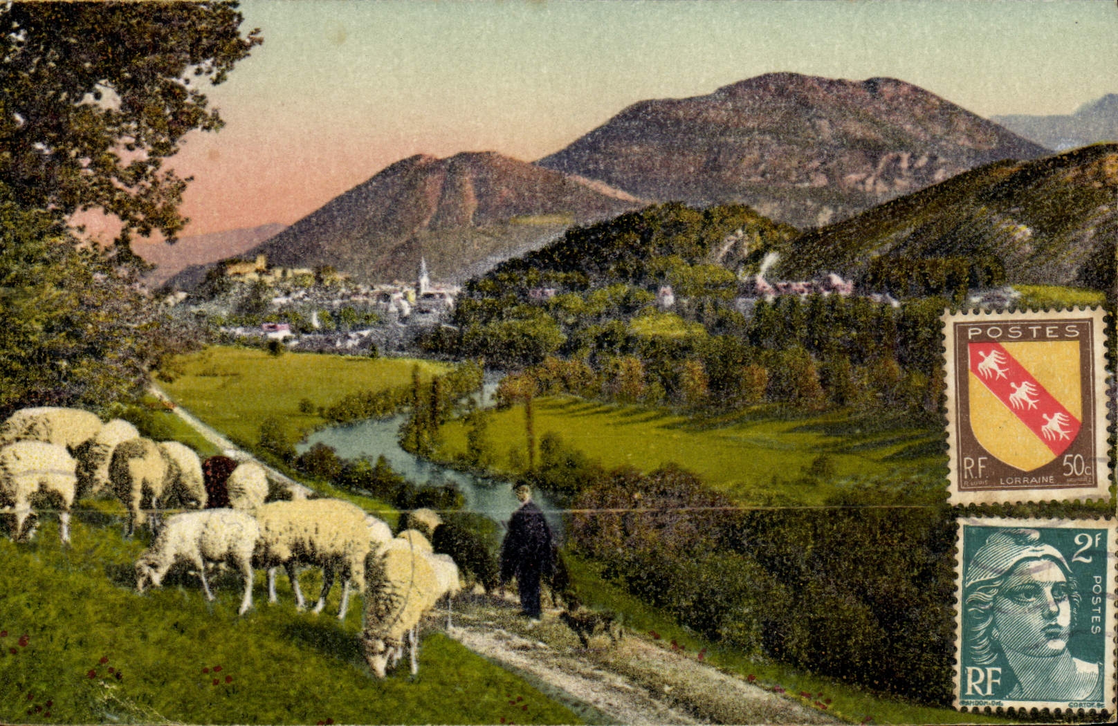CPA Lourdes La Valle Et Le Pic Du Jer Moutons