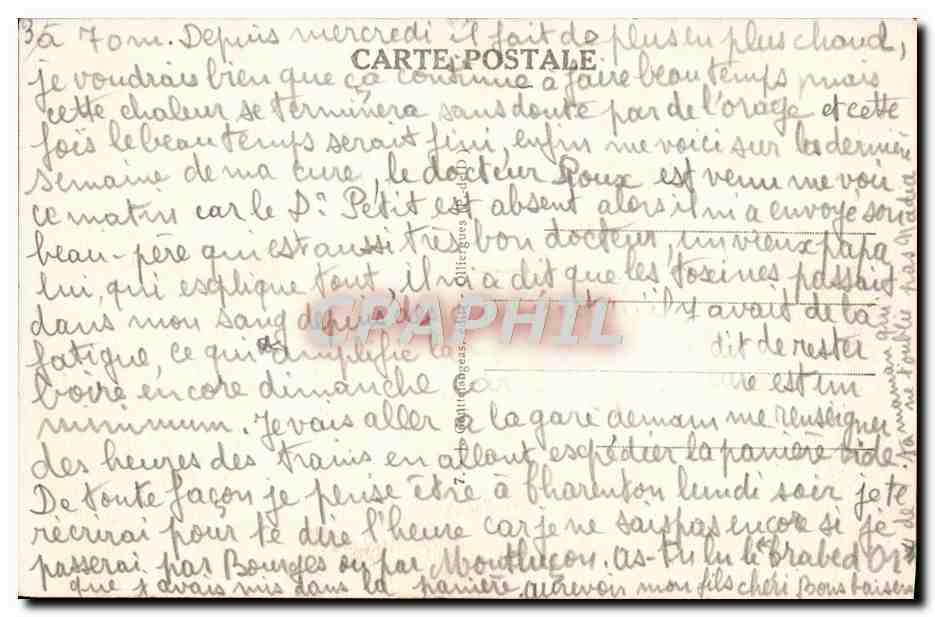 CPA Vichy Eglise Saint Louis Vue Generale — Verso