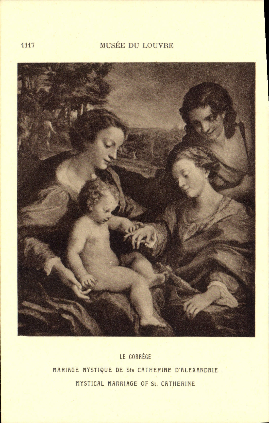 CPA Paris Musee du Louvre Le Correge Mariage mystique de Ste Catherine d'Alexandrie 