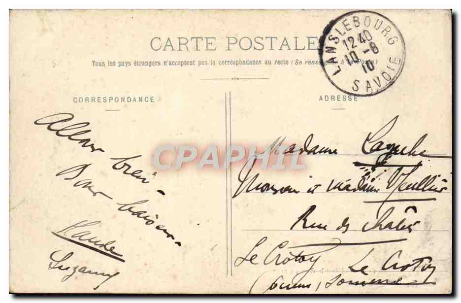CPA Col De Chavieres Ane Mule Chasseurs Alpins Militaria  — Rückseite