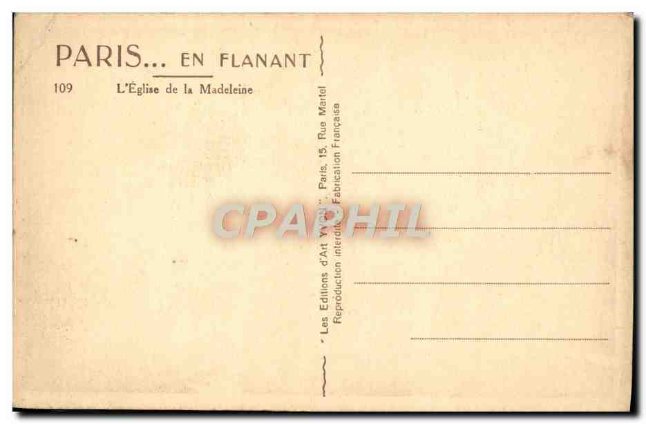 CPA Paris En Flanant L'Eglise De La Madeleine — Rückseite