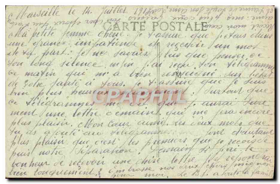 CPA Marseille Courrier Sortant De la Joliette Bateau  — Verso