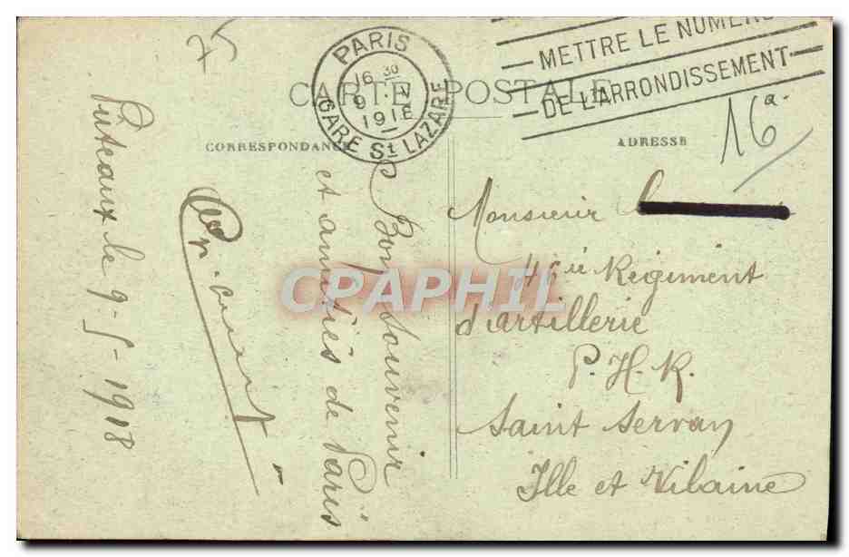 CPA Paris Le Pont Mirabeau Bateau Peniche  — Rückseite