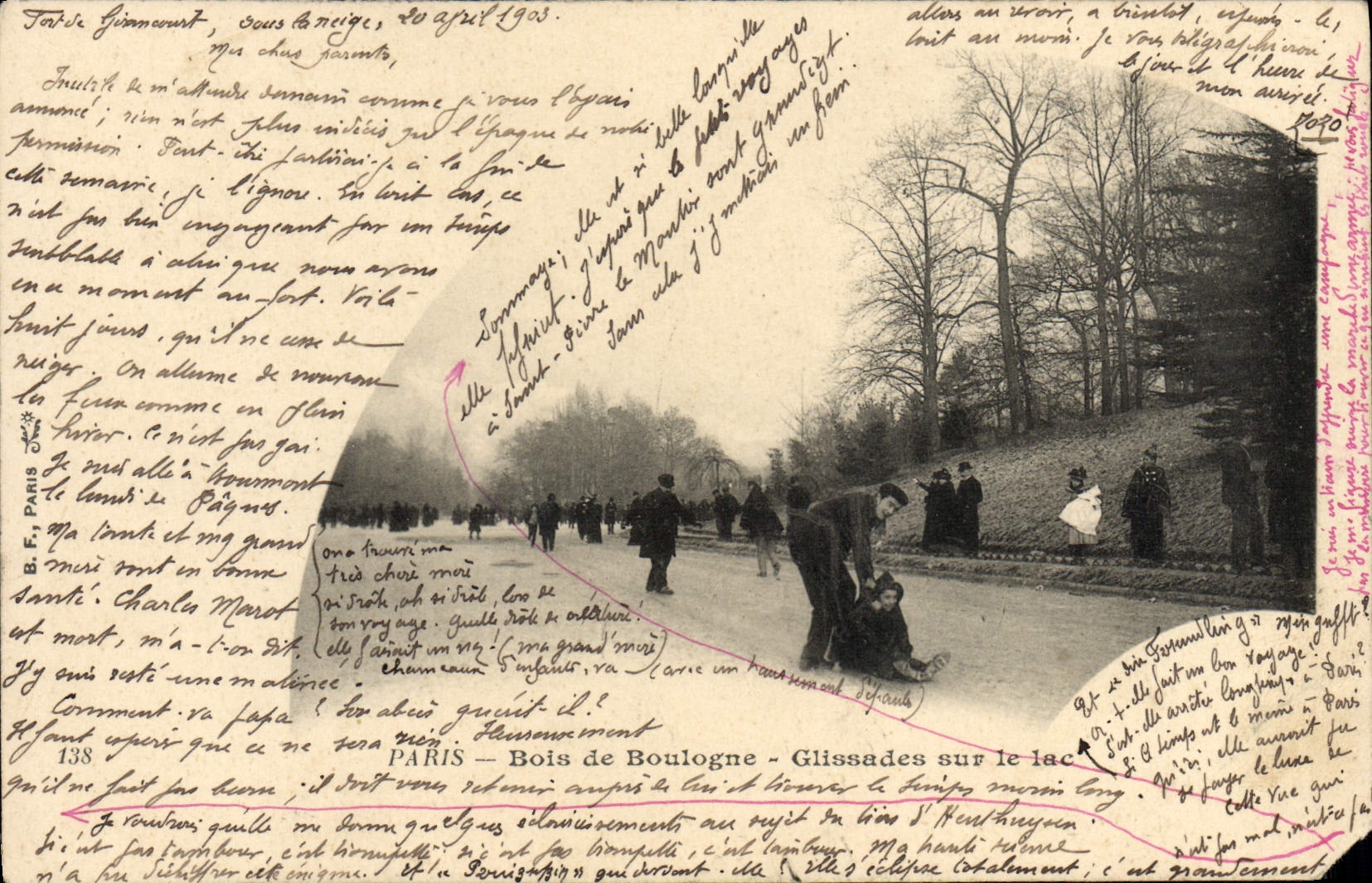 CPA Paris Bois De Boulogne Glissades Sur Le Lac
