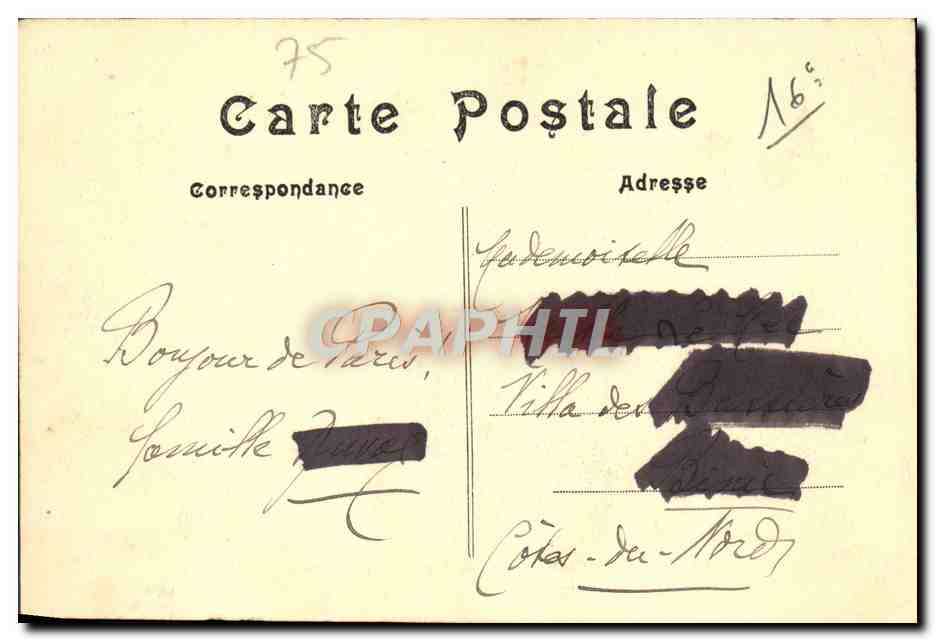 CPA Paris Bois De Boulogne La Ferme Du Pre Catelan — Rückseite
